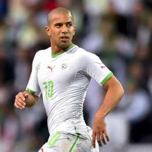 Algeria's forward Sofiane Feghouli looks on during a friendly football match between Algeria and Romania on June 4, 2014, in Geneva, ahead of the upcoming FIFA World Cup 2014 in Brazil. Algeria won 2-1.  AFP PHOTO / FABRICE COFFRINI        (Photo credit should read FABRICE COFFRINI/AFP/Getty Images)