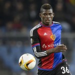 Basel's Swiss forward Breel Embolo controls the ball during the UEFA Europa League football match between FC Basel and KKS Lech Poznan at St. Jakob Park stadium in Basel on October 1, 2015. AFP PHOTO / FABRICE COFFRINI        (Photo credit should read FABRICE COFFRINI/AFP/Getty Images)