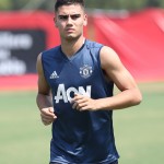SHANGHAI, CHINA - JULY 23:  (EXCLUSIVE COVERAGE) Andreas Pereira of Manchester United in action during a first team training session as part of their pre-season tour of China at Century Park on July 23, 2016 in Shanghai, China.  (Photo by John Peters/Man Utd via Getty Images)