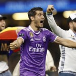 Real Madrid's Alvaro Morata celebrates after winning the UEFA Champions League Final